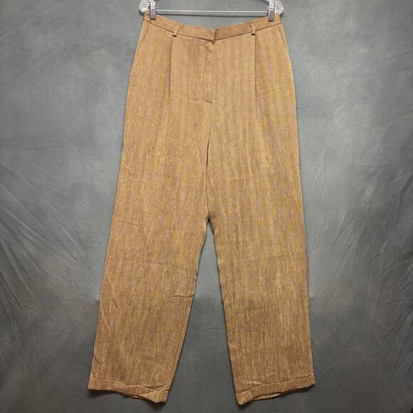 VTG Jones New York Pants Sedona Tweed Womens 14 Chevron Crochet Ripple Herring - Picture 1 of 13
